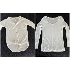 2 women’s white tops MED